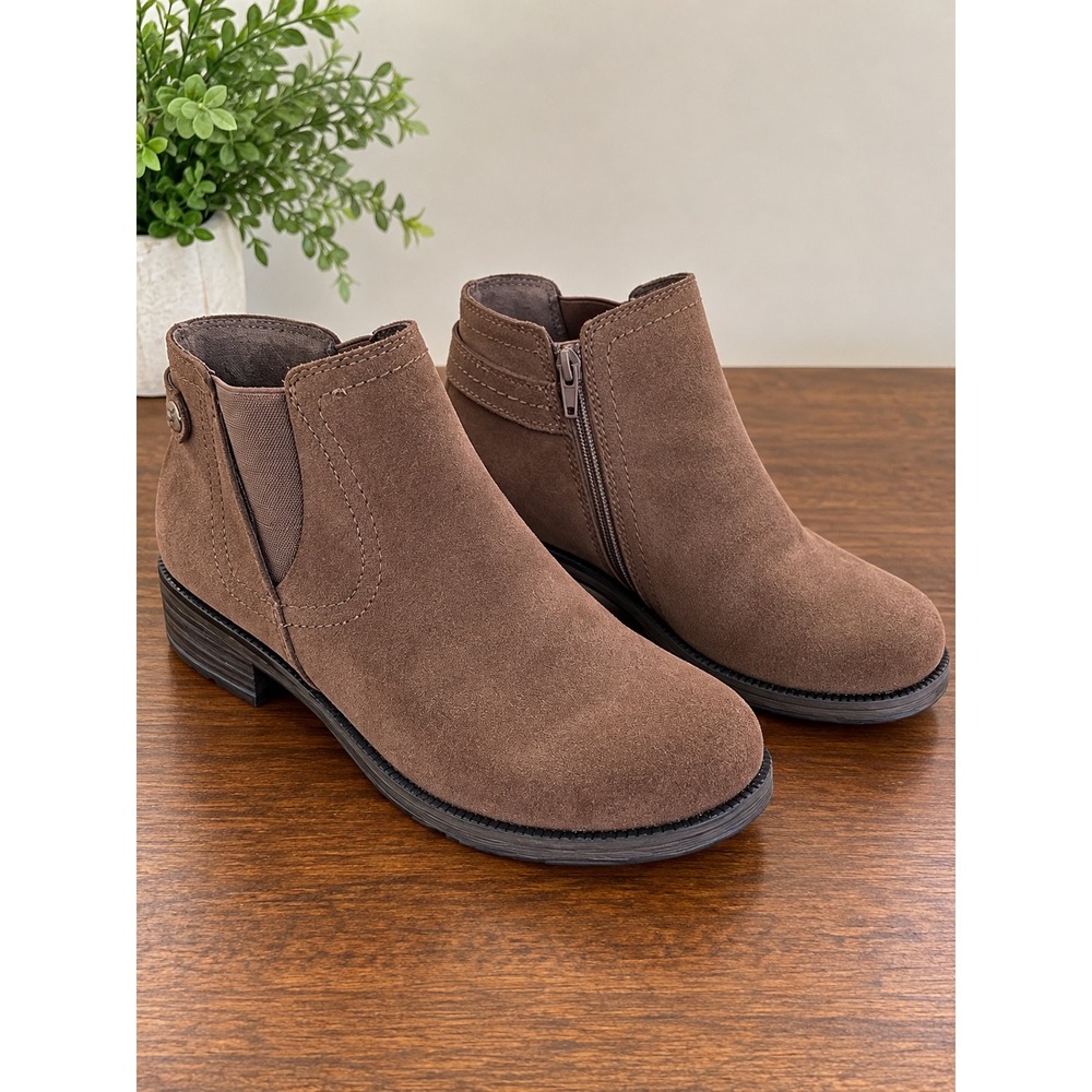 Earth Origins Randi Rexton Desert Taupe Suede Ankle Boots Womens 8.5 M